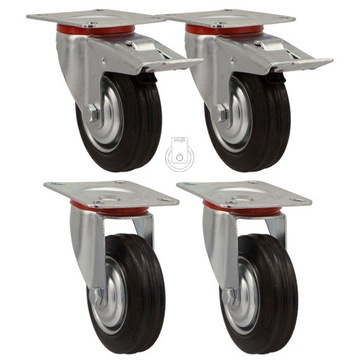 НАБОР ИЗ 4 ШТ. Полочная тележка WHEELS fi 100 12STGU100