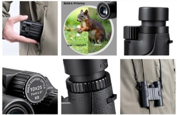 Бинокль MINI K&F 10х25мм 10х25 BaK-4 IP65