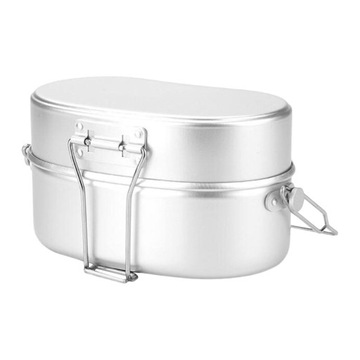 Pudełko na lunch Aluminiowe pudełko na kanapki Przenośne artykuły Zastawa stołowa Camping Srebro