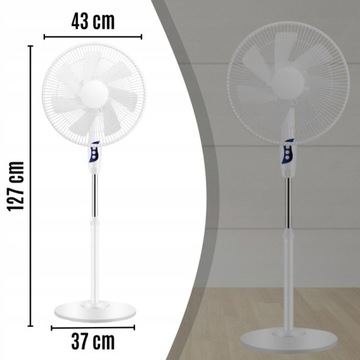 НАСТОЛЬНЫЙ ВЕНТИЛЯТОР, НАПОЛЬНЫЙ ВЕНТИЛЯТОР, ТИХИЙ, МОЩНЫЙ, 7 ЛОПАСТЕЙ, 3 РЕЖИМА, БЕЛЫЙ