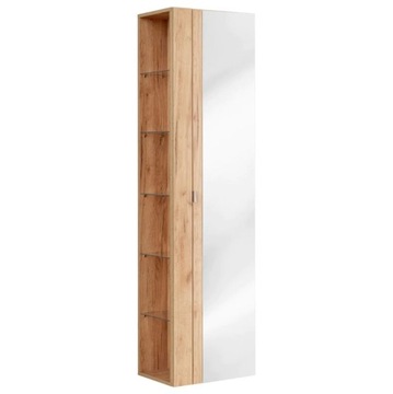 Słupek Łazienkowy z Lustrem Wiszący Dąb Craft