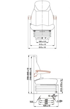 кресло для Terex Yanmar Zeppelin. Универсальный.