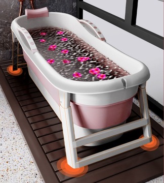 Складная портативная силиконовая ванна с крышкой