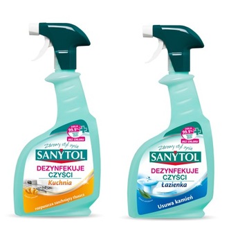 SANYTOL ZESTAW DO KUCHNI i ŁAZIENKI SPRAY 2x500ml
