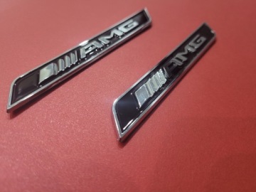 Эмблема AMG для крыла Mercedes Черное серебро