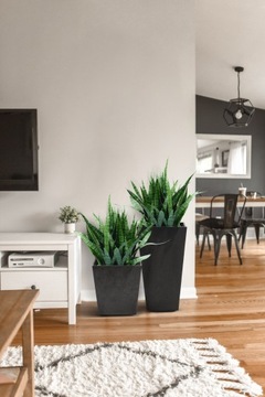 Цветочный горшок ЭКО для террасы, балкона, черный, вставка 33 см, стильный, морозостойкий, не ломается