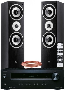 ZESTAW STEREO KINO DOMOWE KOLUMNY AMPLITUNER ONKYO