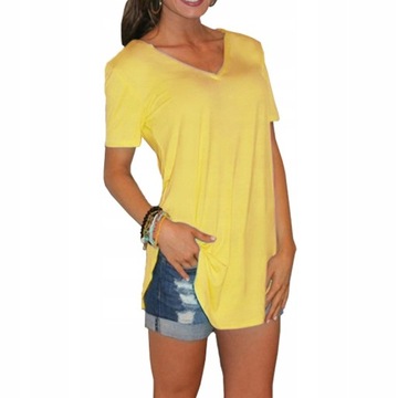 T-SHIRT bluzka OVERSIZE ROZCIĘCIE NA BOKU modna