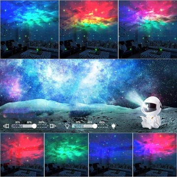 PROJEKTOR GWIAZD ASTRONAUTA LAMPKA LED GALAXY STAR PREZENT DLA DZIECI NIEBA