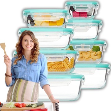 8x szklane pojemniki na żywność lunchbox pojemnik na żywność do kuchni