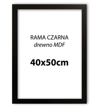 Ramka gładka na Zdjęcia Plakat 40x50 cm CZARNA
