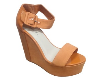 NAJMODNIEJSZE KOTURNY WEDGES WIOSNA/LATO ROZM 41 ORANGE