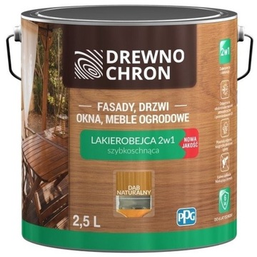 Drewnochron LAKIEROBEJCA 2w1 DĄB NATURALNY 2,5L