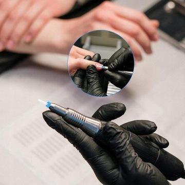 Профессиональный набор для полировки керамических ногтей из 6 предметов, синяя насадка для полировки ногтей