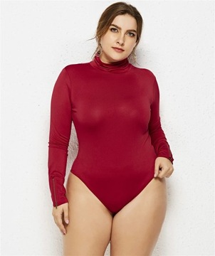 Sexy Plus Size Bodysuits Women Turtle Neck Romper