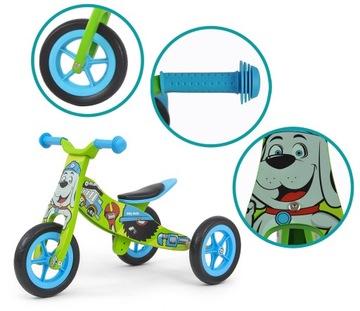 Трехколесный велосипед-беговел, внешний вид автомобиля 2 в 1