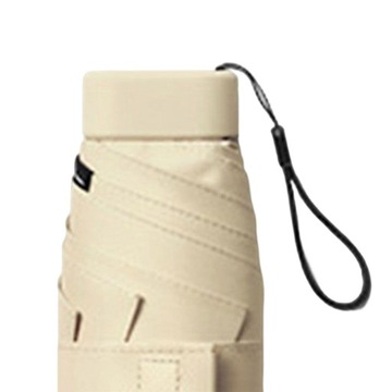 Маленький водонепроницаемый дорожный зонт, бежевый.