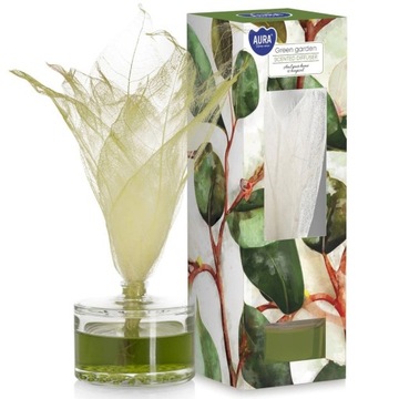 Dyfuzor zapachowy z liściem 50 ml Zielony Ogród 4 tyg. Aura Home care