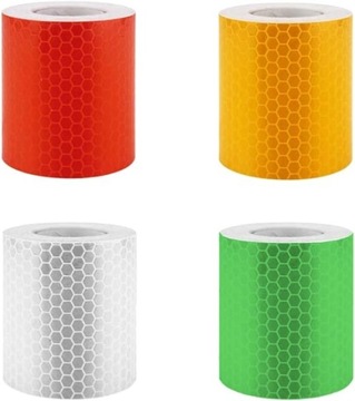 Taśma ostrzegawcza odblaskowa 4szt 5cm x3m