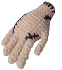 MASKOTKA RĄCZKA /HAND , Wednesday Addams na szydełku / amigurumi