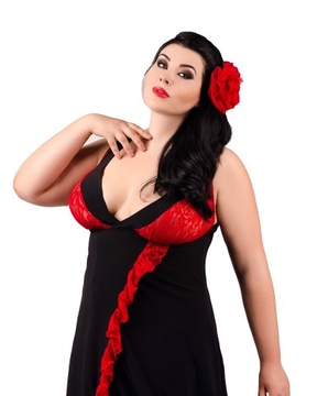 Długa koszulka nocna Plus Size DZIANINOWA Roz-46