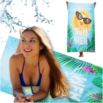 Ręcznik Plażowy Kąpielowy z MIKROFIBRY duży 70x140 cm na Basen Różne Wzory