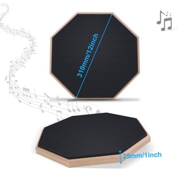ДВУХСТОРОННИЙ БЕСШУМНЫЙ БАРАБАННЫЙ ПЭД 12 дюймов + НАБОР БАРАБАННЫХ ПАЛОЧЕК