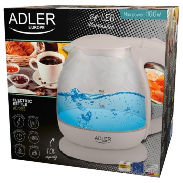 ЧАЙНИК ЭЛЕКТРИЧЕСКИЙ СТЕКЛЯННЫЙ LED 1Л AD1283 ADLER