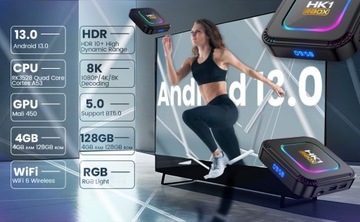 Android TV Box 13.0 4GB RAM 32GB ROM RK3528 WiFi 6 Smart TV Box RGB