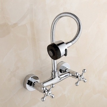 Смеситель для кухонной раковины НАСТЕННЫЙ С ГИБКИМ ИЗЛИКОМ FLEX 2F