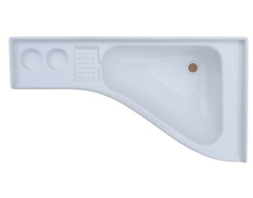 РАКОВИНА БЕЛАЯ УГЛОВАЯ С ПОЛКОЙ СПРАВА