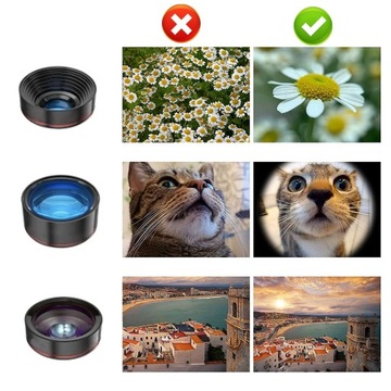ZESTAW 4W1 MAKRO TELE FISHEYE NA TELEFON ZE STATYWEM