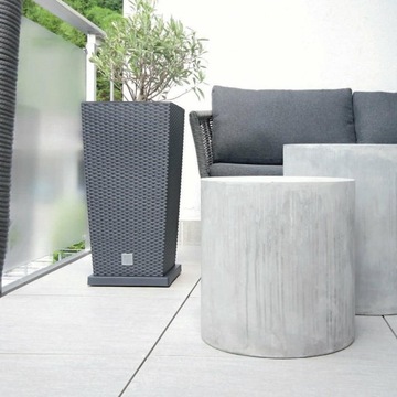 DONICZKA DONICA ZEWNĘTRZNA Rattanowa ANTRACYTOWY Z WKŁADEM OSŁONKA WYSOKA