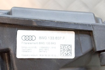AUDI A4 ALLROAD B9 FILTR VZDUCHU BOX 8W0133835F 8W0133837F 8W0133843 200K