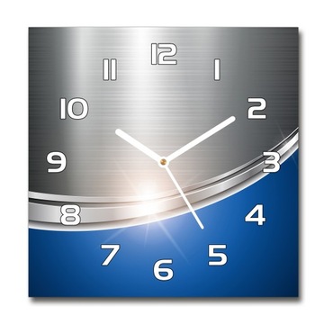 Zegar szklany kwadratowy Metalowa abstrakcja 30x30