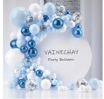 ГИРЛАНДЫ С СИНИМ ШАРОМ 130 шт. НА ДЕНЬ РОЖДЕНИЯ, КРЕЩЕНИЕ, СВАДЬБУ