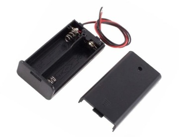 Koszyk na baterie 2xAA R6 1,5v pokrywka wyłącznik