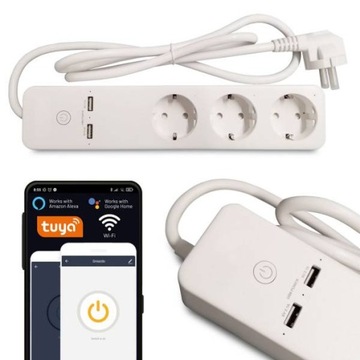 Przedłużacz Listwa Sterowanie WiFi TUYA SMART HOME