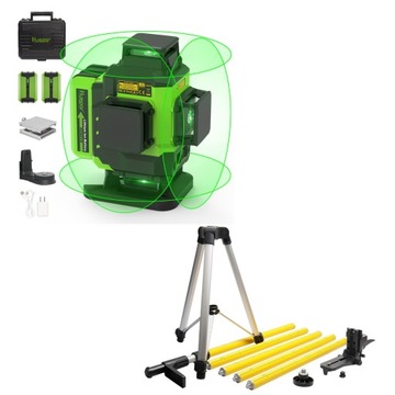 HUEPAR 16 LINI POZIOMICA LASEROWA ZIELONA 2 BATERIA LS04CG + STATYW 360cm