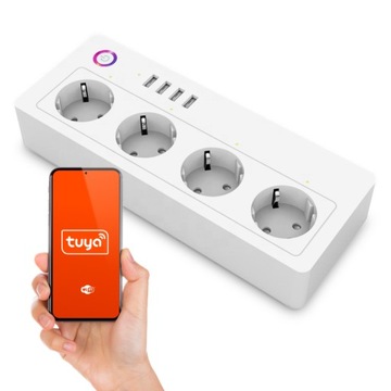 Listwa Zasilająca Smart Wifi Tuya Pomiar 4x USB
