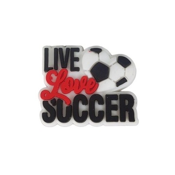 Gumowa Łatka Emblemat Ozdoba Do Kroksów Przypinka Do Butów Love Soccer