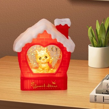 Latarnia ze śnieżną kulą z roku smoka Błyszcząca latarnia ze smokiem Lampka