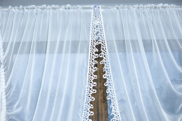 КОМПЛЕКТ ГИПУРОВЫХ ШТОР ДЛЯ ВОДНОЙ КУХНИ ГОТОВАЯ ШТОРА ВУАЛЬ БЕЛАЯ 300Х190