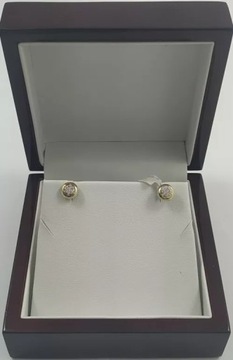 ZŁOTE KOLCZYKI KAMYKI 1,15G 585