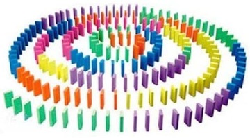 DOMINO DREWNIANE KLOCKI UKŁADANKA RODZINNA 120 EL
