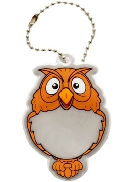 Светоотражающий кулон, светоотражающий брелок, сова