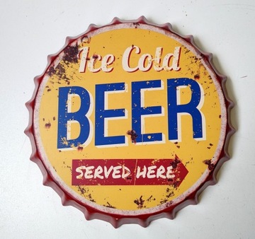 Szyld Stara Reklama Zimne Piwo Beer Kapsel