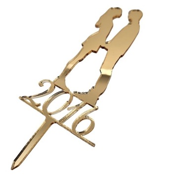 Toppery Love Story + даты Golden Topper Set для торта 3pcs зеркало