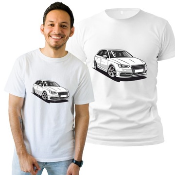 Koszulka Męska Z Nadrukiem Bawełniany T-shirt Na Prezent Auto Audi A3 XL