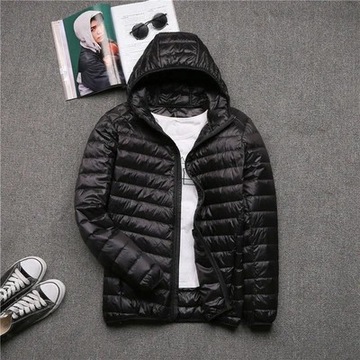 Men Winter Duck Down Coat Ultra Light Hooded Fluff